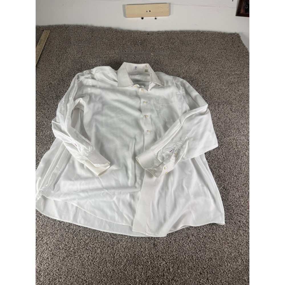 Tommy Bahama Mens White Textured Cotton Button Down‎ Shirt 18 34-35 Large XL